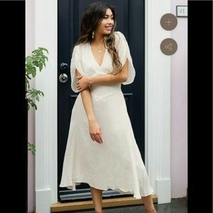 Joyfolie Mia Joy KATIA Ivory Gauze MIDI dress